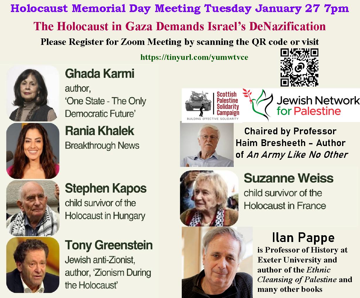 Holocaust Memorial Day Meeting Tuesday January 27, 2026 @ 7pm - Tony ...