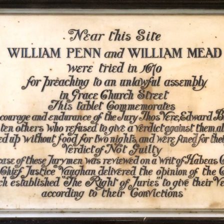 Penn's plaque